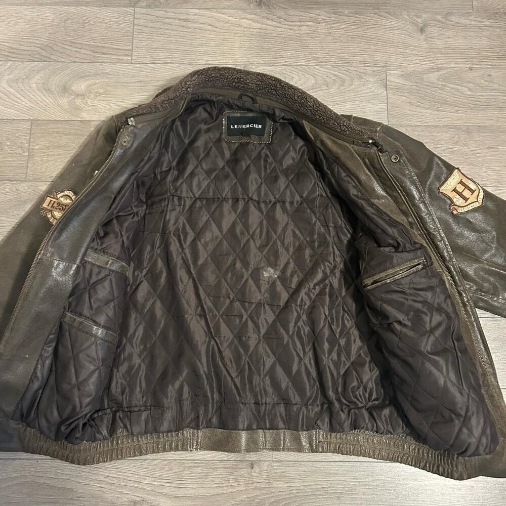 M - Vintage Hi-Buxter Commando Leather Bomber Jacket - by LeMercier - Picture 6 of 10